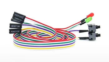 

200pcs/lot ATX PC Computer Motherboard Power Cable 2 Switch On / Off / Reset with LED Light