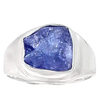

Genuine Tanzanite ROUGH Ring 925 Sterling Silver Jewelry,USA Size :7.5, MHBAR3752