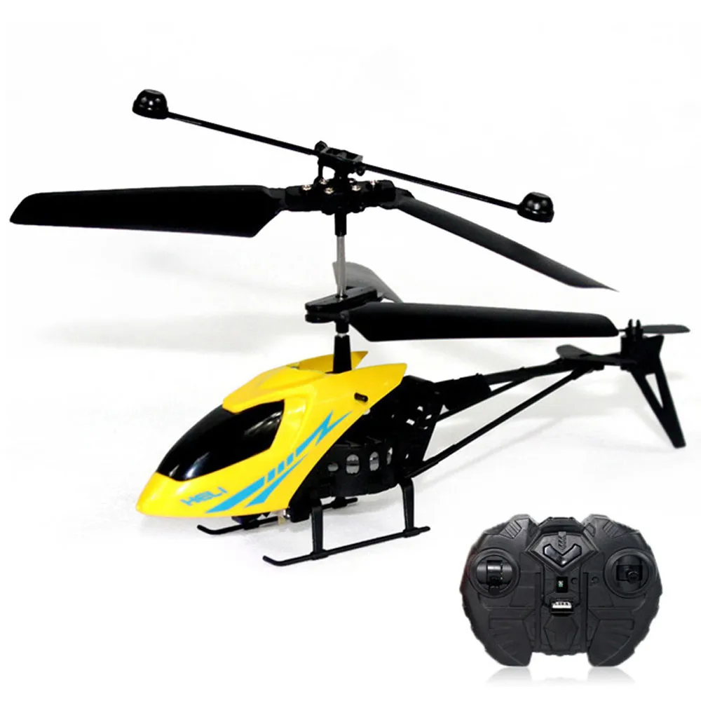 Летающий мини RC вертолет детский RC игрушка мини-самолёт на радиоуправлении радиопульт дистанционного управления Самолет микро 2 канала RC 5012 желтый
