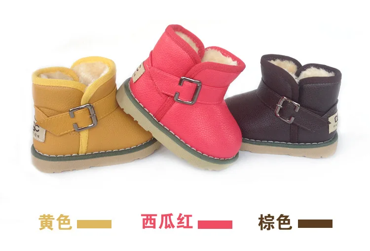 2016 Winter Fashion child girls snow font b boots b font shoes warm plush soft bottom