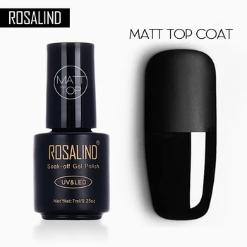 

ROSALIND 7ML Matt Top Coat Gel Nail Polish Nail Art Nail Gel Polish Soak-Off Dull Frosted Surface Permanent