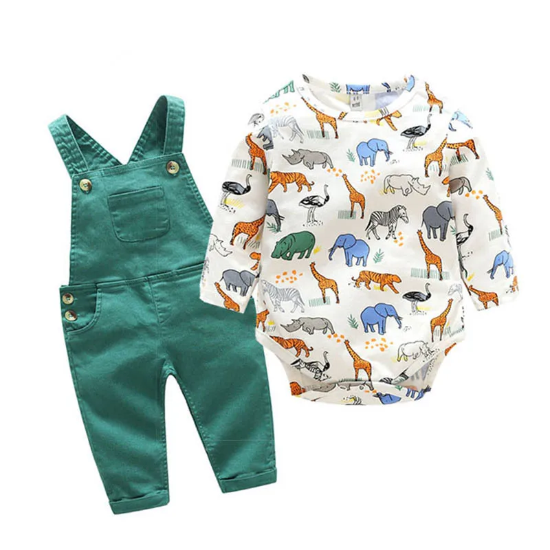 

Baby Boy 2019 Spring Autumn Clothes Sets Long Sleeve Cartoon Animal Casual Newborn Clothes Tops+Pants 2Pcs Kids Baby Outfits