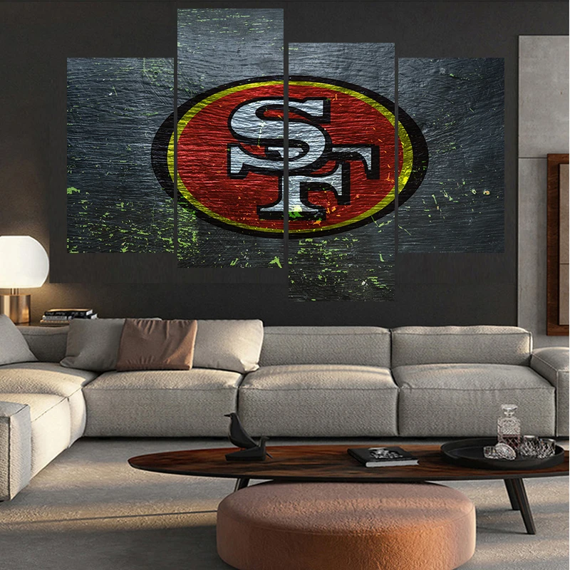 4 шт. мяч Спорт плакат Сан-Франсиско команда картины Настенные домашний декор 49ers холст живопись каллиграфия для гостиной спальни