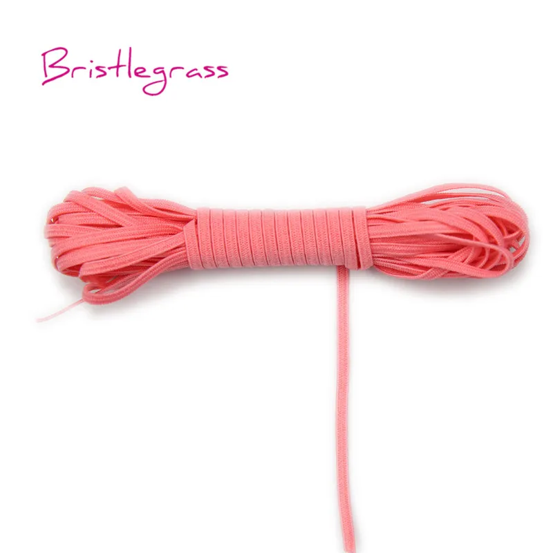 Sherbet BRISTLEGRASS 5 ярдов 1/" 3 мм Вязание Твердые узкие эластичные спандекс атласная лента повязка для волос галстук платье кружевная отделка DIY шитье - Цвет: Sherbet