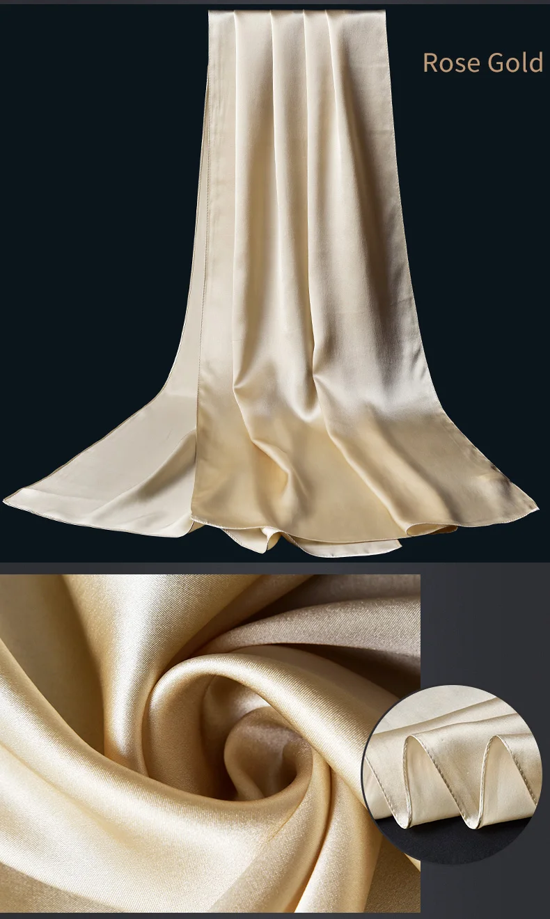 Натуральный шелковый шарф для женщин чистый натуральный шелк шаль и накидка для дам сплошной платок женский шарф Шелковый Пашмина
