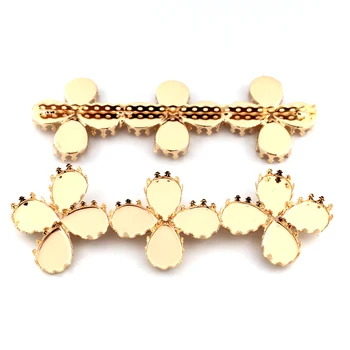 

Long Spacer Bars Connectors 25 Holes 13x18mm Drop Bezels Cameo Cabochon Base Blanks DIY Findings African Women Jewelry Making