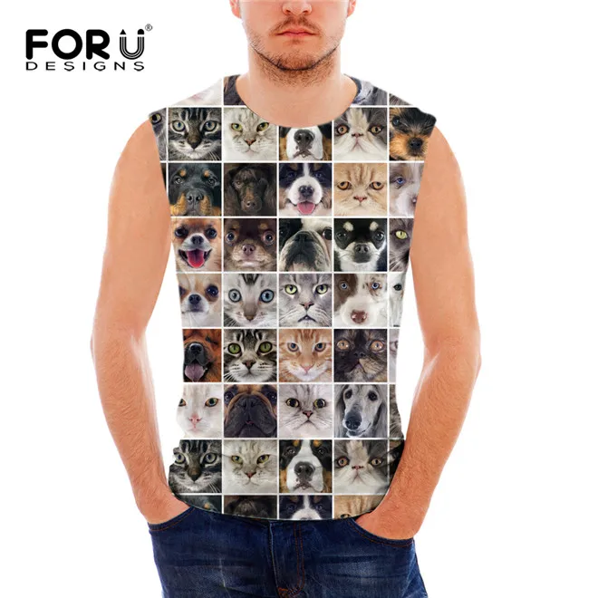 FORUDESIGNS/мужская майка для тренировки животных, модная рубашка без рукавов для бодибилдинга, повседневная майка, быстросохнущие жилеты - Цвет: C4266CG