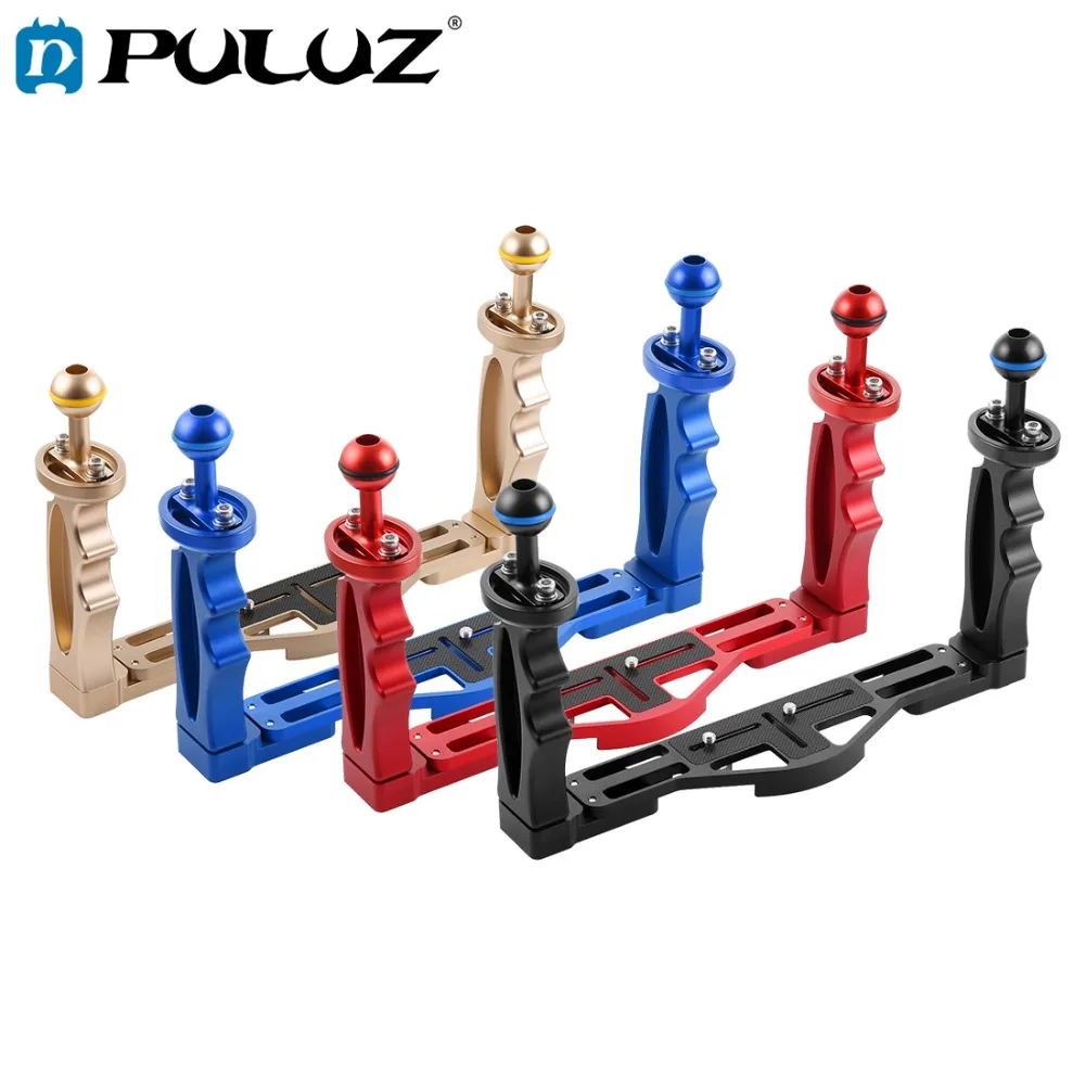 ZL-U High quality Dual Handles Aluminium Alloy Tray Stabilizer for Underwater Camera Housings Color : Blue Black