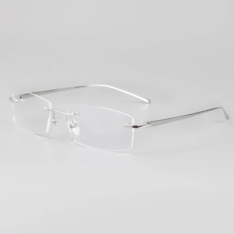 Очки мужские из чистого титана без оправы 100% 55 17 6379|rimless eyeglasses frame|eyeglass framesrimless |