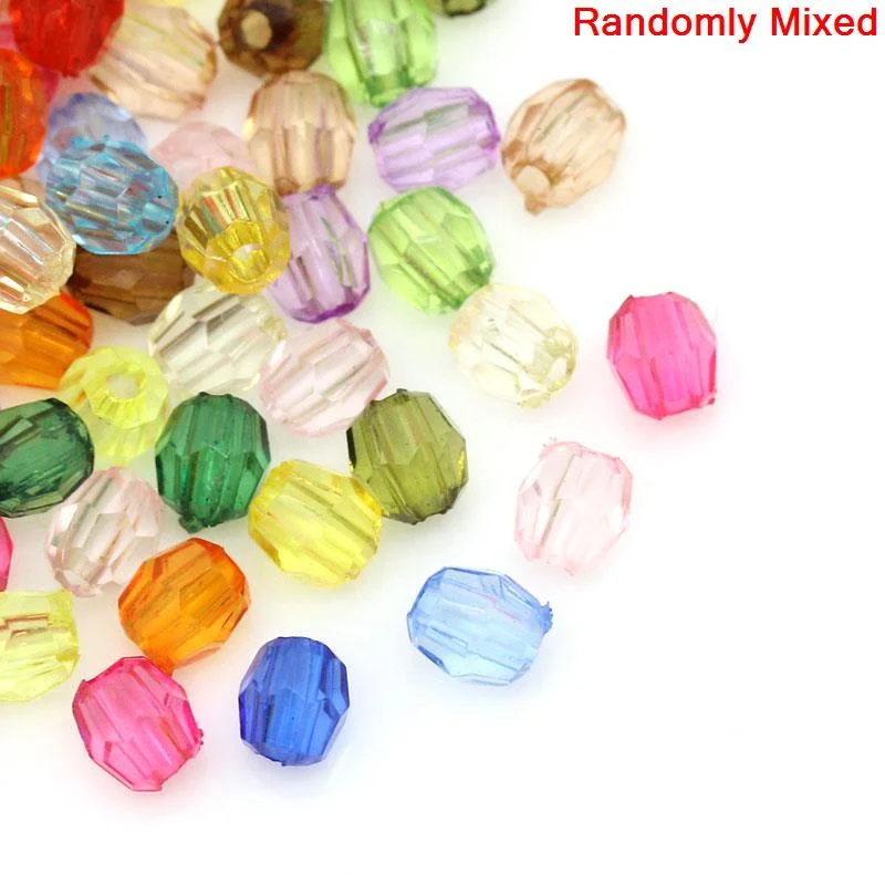 Doreen Box hot 2000 шт Смешанные акриловые граненые бусины 4x4 мм (B13834)|spacer beads|beads spacers