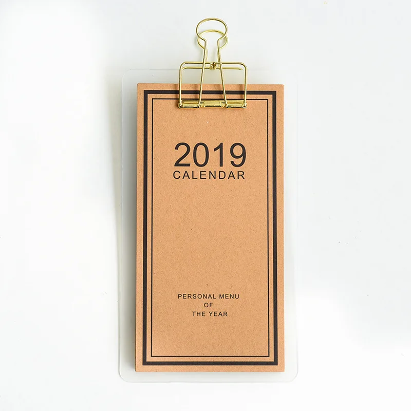 Креативный Настольный бумажный календарь, сделай сам, ежедневник, организатор расписание, планировщик, календари с блокнотом, зажим, канцелярские принадлежности, подарки - Цвет: Khaki