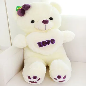 

Giant Big White Cute Plush Stuffed Teddy Bear Soft 100% LOVE Toy for Girlfriend Gift 100cm 120cm