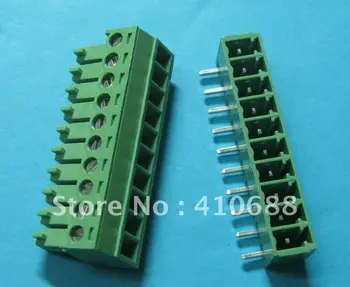 

200 Pcs Pitch 3.5mm Angle 10way/pin Screw Terminal Block Connector Green Color T Pluggable Type