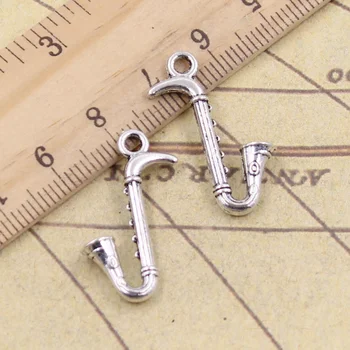 

12pcs/lot Charms Saxophone Instrument Music 17x27mm Tibetan Pendants Crafts Making Findings Handmade Antique DIY Jewelry
