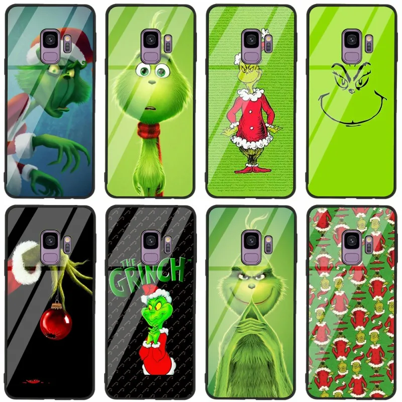 

How the Green ofMonster Grinch Stole Christmas Tempered Glass Phone Case For Samsung Galaxy S8 S9 S10 PLUS A6 A8 A8S J6 J8 2018