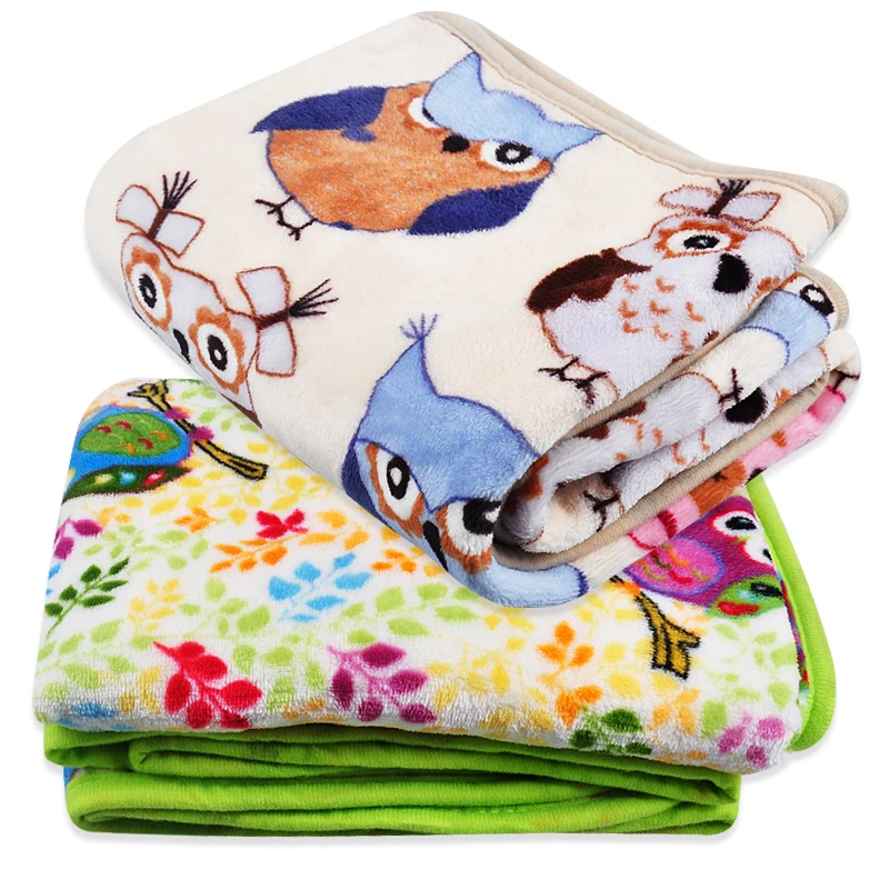 High Quality Flannel Baby Blanket 80*100cm Kids Cartoon Super Soft