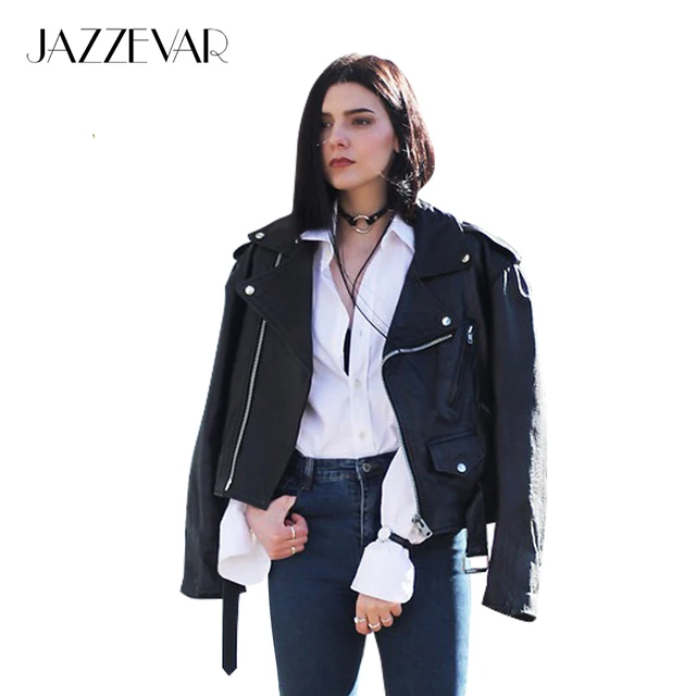 Jazzevar New Autumn High Fashion Street Women's Short Washed PU Leather Jacket Zipper Bright Colors New Ladies Basic Jackets