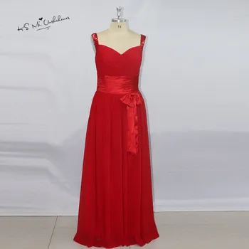 

Red Cheap Bridesmaid Dresses Long 2017 Imported Wedding Party Dress Vestido Para Madrinha Sequined Sparky Bow Floor Length Gala