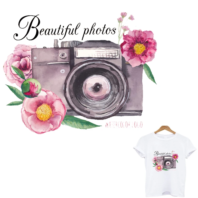 

stickers for clothes Flower camera patch iron on patches ironing applications for clothing stripes application of one another