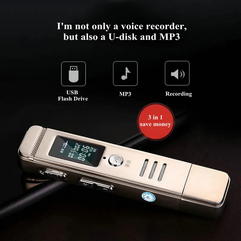 Vandlion V18 цифровой Аудио Диктофон профессиональный голосовой Активированный запись портативный mp3-плеер перезаряжаемый u-диск рекордер