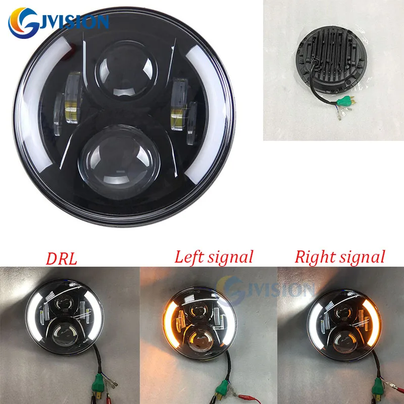 

Newest 7 inch harley daymaker led headlight with White/Amber halo ring angel eyes turn singal DRL lamps for Harley Davidson Moto