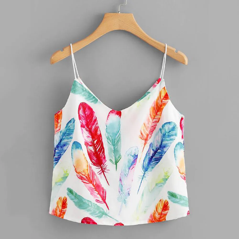 

Women Summer Sleeveless Printed Vest Blouse Tank Tops Clothes T Shirt Yoga Shits Outdoor Party 2018