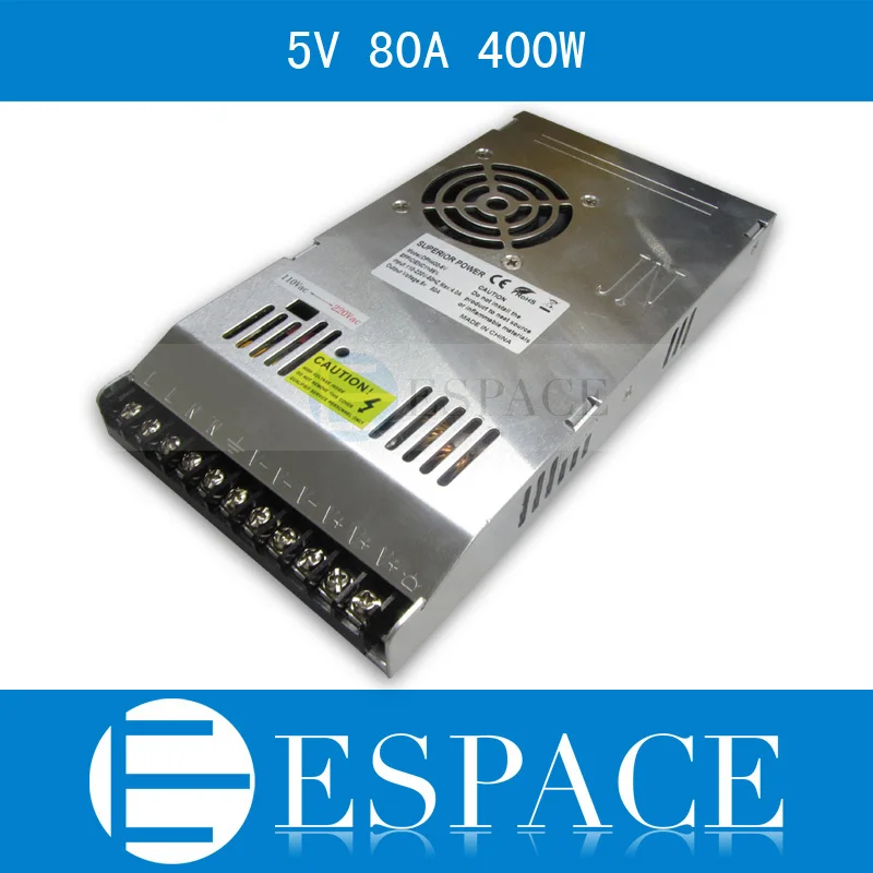 comprar Melhor qualidade ultra fino 5 V 80A 400 W Comutação Motorista Fonte de Alimentação para LED Strip AC 100 240 V de Entrada para DC 5 V frete grátis