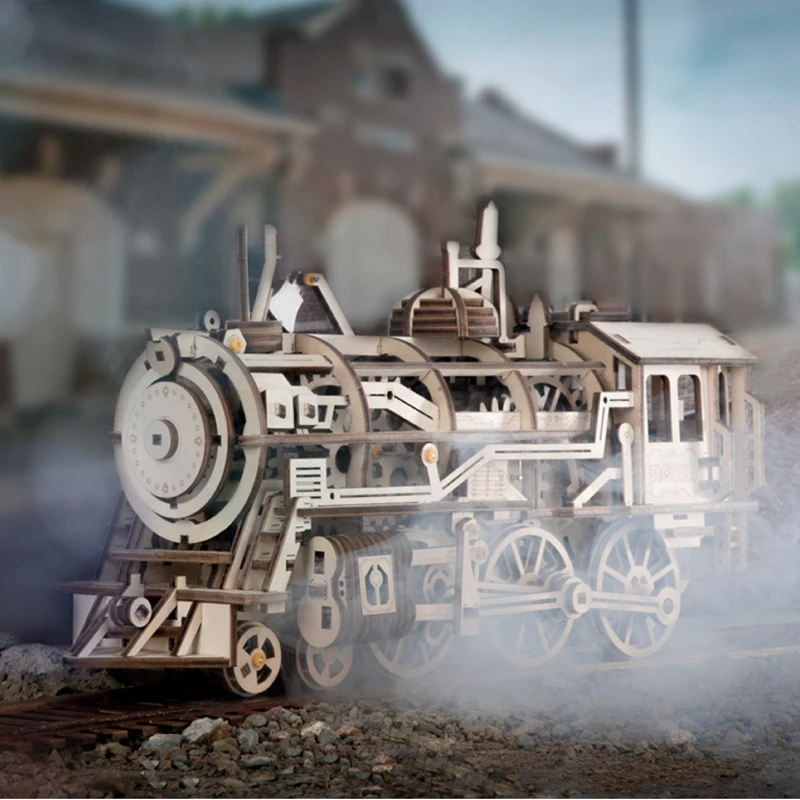 Robotime DIY Заводной привод передач локомотив 3D деревянные сборные Модели Строительные наборы игрушки хобби подарок для детей взрослых K17