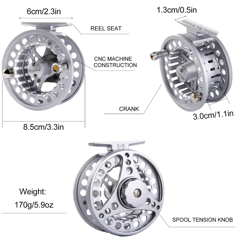Sougayilang 2+ 1BB катушка для ловли нахлыстом с Сверхлегкой алюминиевой левой Rigth ручной обмен 5/6 WT рыболовные катушки