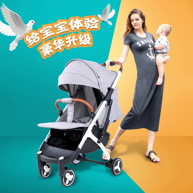 

YoyaPlus 3 baby stroller 2019 lightweight folding four wheel shock absorption multicolor optional 5.8KG with Pull hand