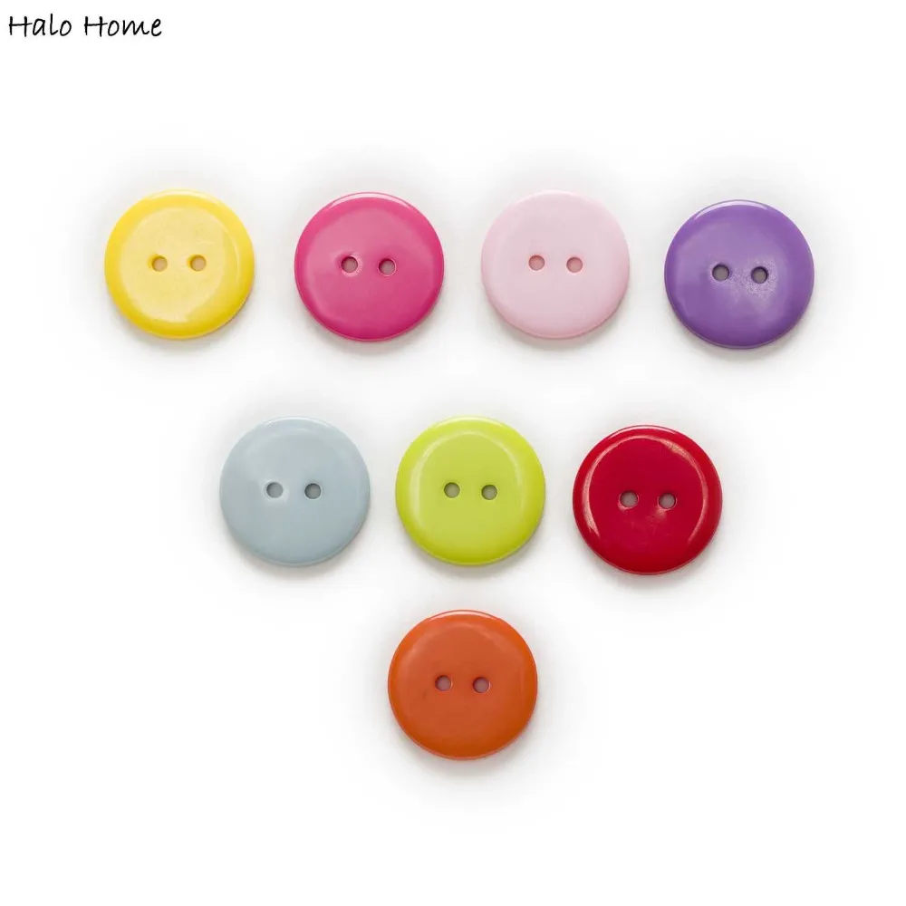 100pcs 2 hole Round Resin Buttons Home Decor Clothing Sewing Scrapbooking 14mm