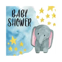 Laeacco Elephant Baby Shower Gold Star Party Drawing Pattern Photographic Backgrounds Photography Backdrops Photo Studio