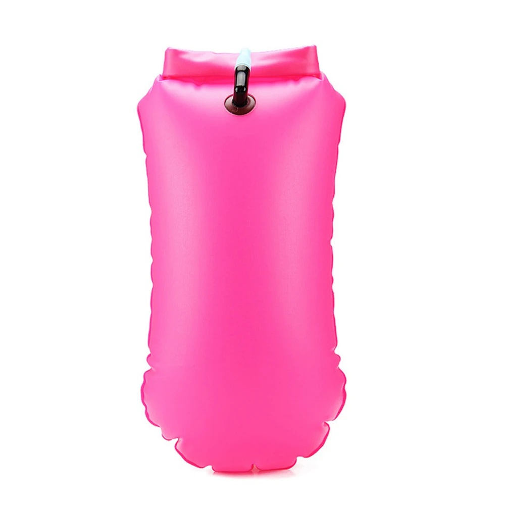 Life Buoy PVC Waterproof Dry Bag Inflatable Flotation Bag Kayak Rafting Drifting Camping Hiking Rucksack Swimming Backpack - Цвет: Rose Red