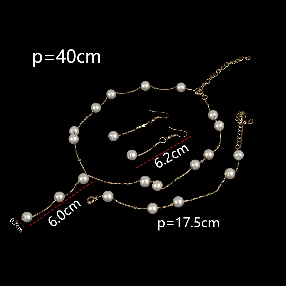 1 комплект, элегантное ожерелье искусственного жемчуга для женщин, золотые серьги с кристаллами, ожерелье, браслет, ювелирные наборы, Femme brincos
