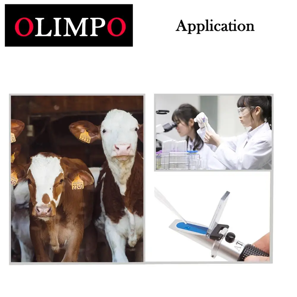 Olimpo ветеринарный клинический рефрактометр RHC-200ATC сывороточный белок 0-12 г/дл мочи 1,000-1.050sg показатель преломления