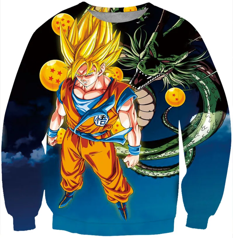 

Hot Super Saiyan Goku Dragonball 3D Print Sweatshirt Pullover Streetwear Unisex Slim Jumper Outerwear Tracksuit
