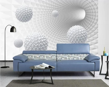 

beibehang 3d wallpaper Abstract tunnel space polyhedral sphere 3d background wall custom living room bedroom wallpaper mural