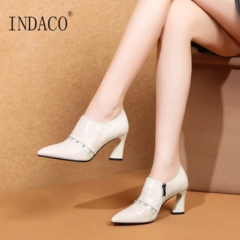 

Women Leather Boots Black Beige Rhinestone Ankle Boots for Women 7.5cm