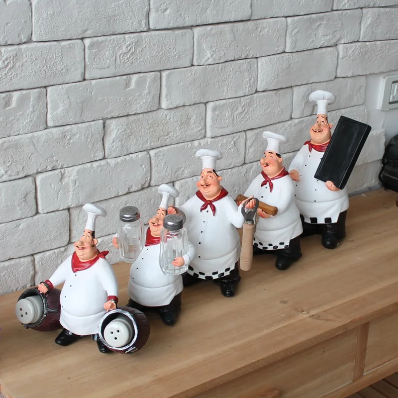 Artificial Chef Kitchen Decoration Figurines Miniatures Resin Ornament Vintage Home Decor Accessories For Restaurant Bar Shop5