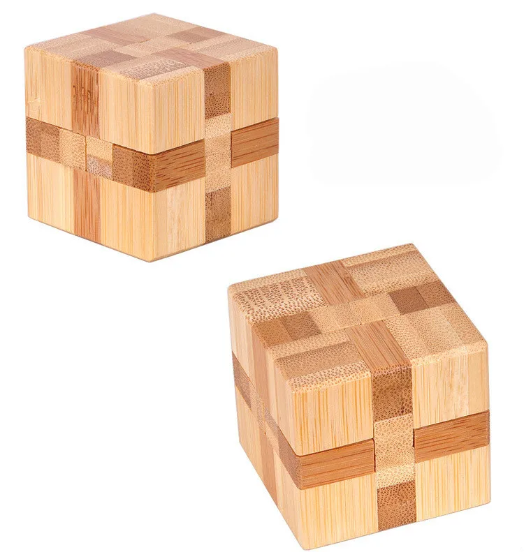 Новый дизайн IQ Brain Teaser Kong Ming Lock 3D деревянная Блокировка заусенцев Пазлы игра