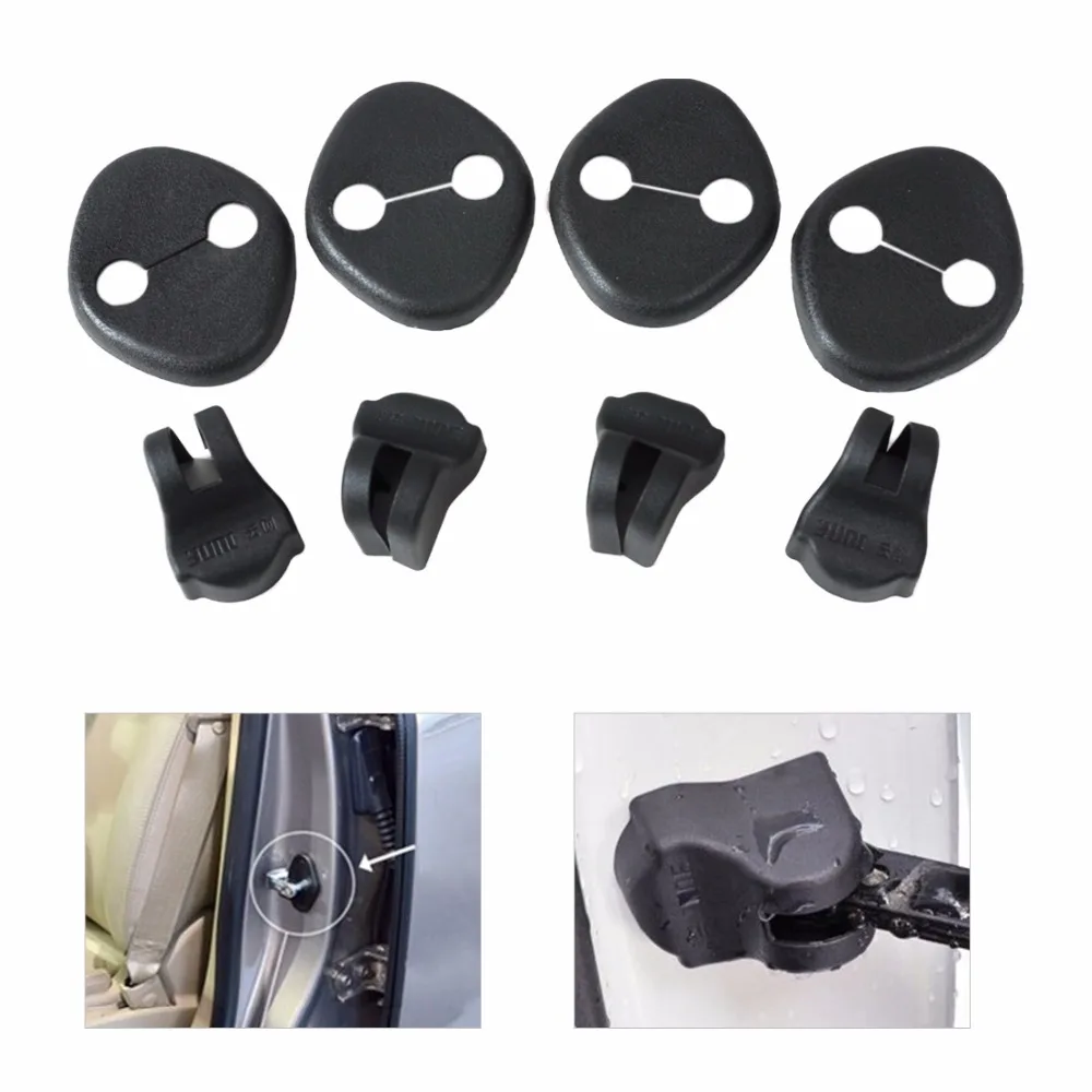 

CITALL 4Pcs Car Door Striker Cover Lock Protector+4Pcs Door Check Arm Protection Cover For Hyundai IX35 Sonata 8 2010 2011 2012+