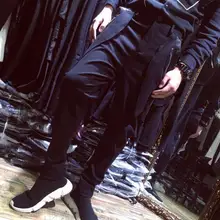 Осень зима личность большой карман Штаны мужские ноги Брюки Хомбре Брюки-Карго штаны-шаровары для мужчин мужские панталоны черный