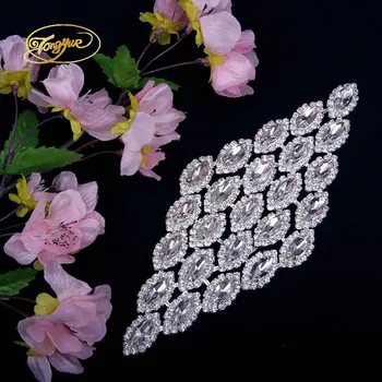

Rectangle Shape Crystal Alloy Bag stickers DIY Sewing Applique Wedding Dress Decoration Rhinestone Crafts
