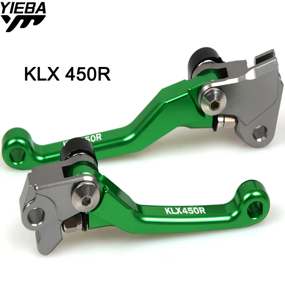 With KLX450R LOGO Motorcycle Dirt Bike Brake Clutch Lever FOR KAWASAKI KLX450R KLX 450 R 2008-2009 Pit Bike Brake Clutch Handle