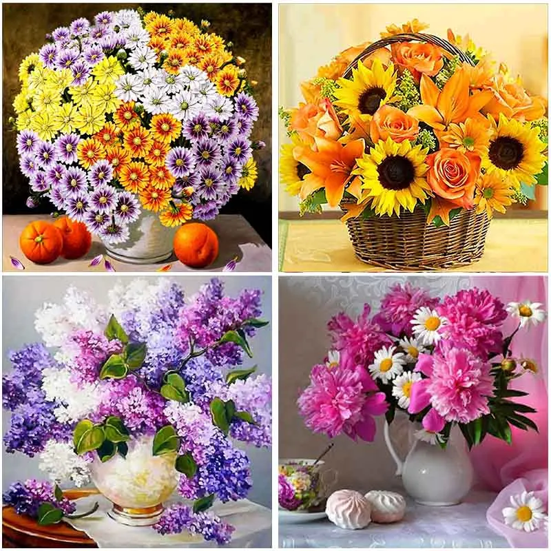 

Full Square Embroidery Beautiful Sunflower Flower Diamond Painting Full Display Round Stitch Europe Home Decor Wall Painting