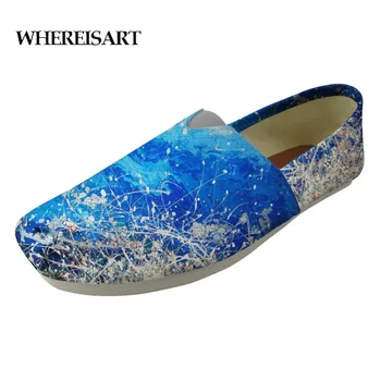 

WHEREISART 2019 Slacker Shoes Canvas Loafers Men Lazy Shoe Sneakers Color Printing Man Walking Outdoor Chaussure Homme de Marque
