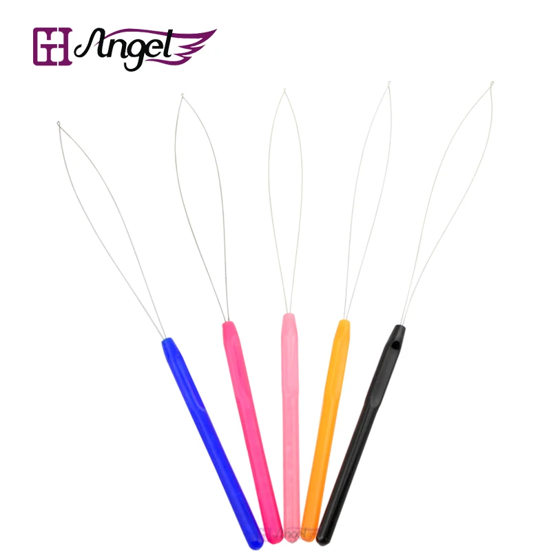 

12 pcs Hair Extension Hook Pulling Loop Needles for Threader Feather Micro Rings Beads Human Hair Extensions Tools