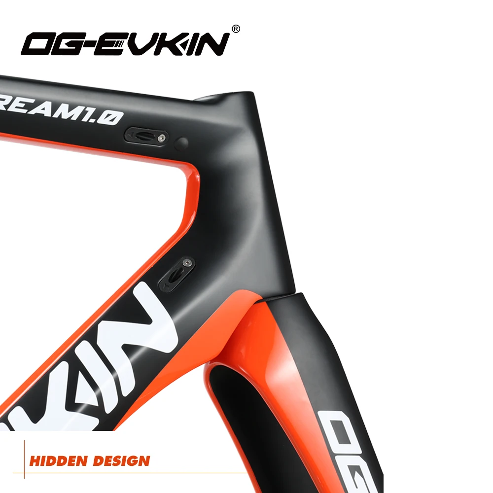 Top OG-EVKIN CF-024-OR Carbon Road Frame Di2&Mechanical Carbon Frame Bicycle Road Bike Frame Racing Bike Frame Fork+Seatpost+Headset 4