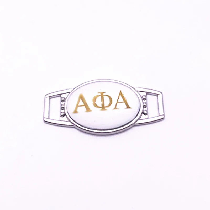

High Qualit Hot Sale 18*25mm Glass Cabochon Alpha phi Alpha Fraternity Charms For Sport Bracelet DIY Jewelry Making 10pcs