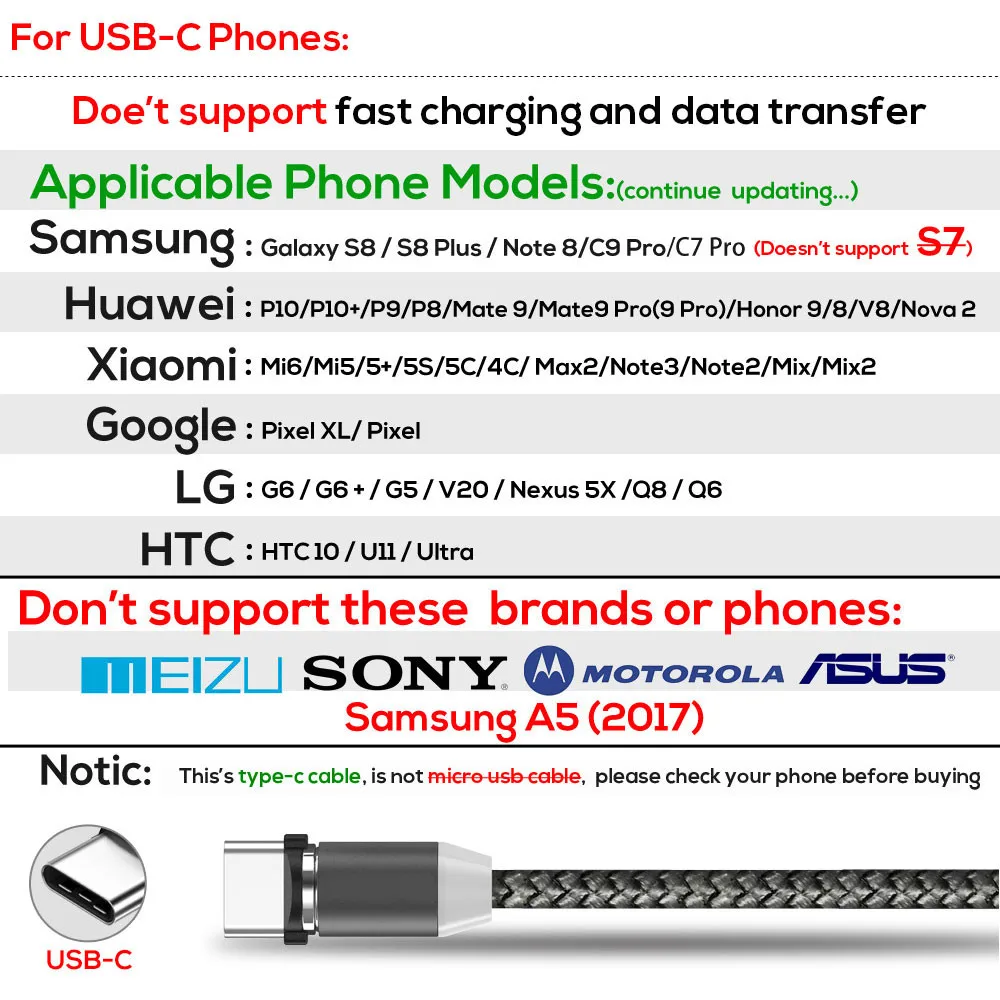 2 м светодиодный магнитный usb-кабель для iPhone Xs Max 8 7 6 и USB type C кабель и Micro usb кабель для samsung Xiaomi huawei USB C Microusb